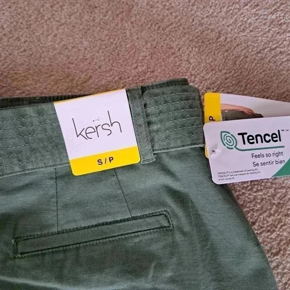 New! Kersh Utility Skirt Green Small Belted Stretch Casual Skirt Canvas NWT - Picture 9 of 10